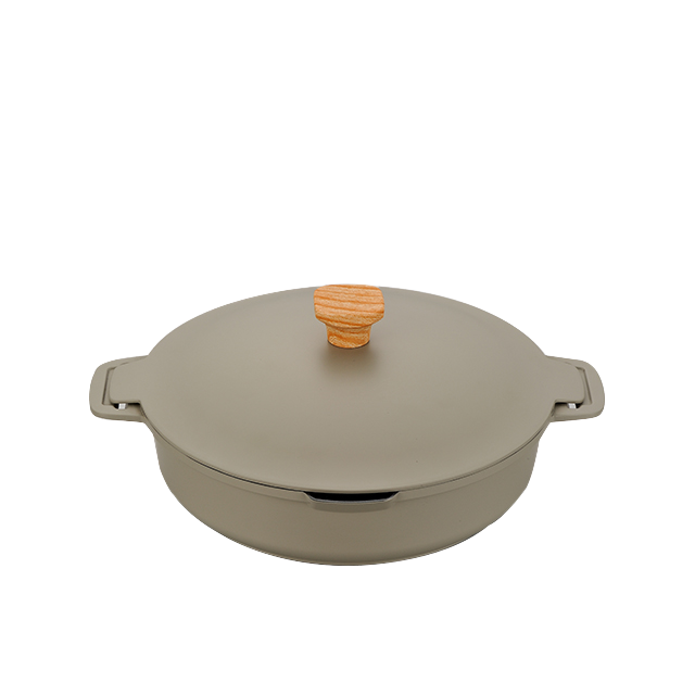 28cm Stylish Die-Cast Aluminum Low Casserole Ceramic Nonstick Induction Bottom Cookware for Home Cooking with Innovative Design