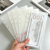 Enveloppes à monnaie d'un dollar, style dossier en PP dépoli, système de budgeting, porte-monnaie, intercalaires d'indexation, protège-billets