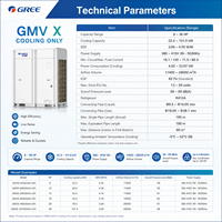 GREE GMV X Nur-Kühlung VRF Außengerät 8-36HP Kompaktes Hocheffizienzsystem für Gewerbliche Gebäude-HVAC-Projekte