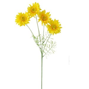 Fleurs artificielles en soie, marguerites blanches, roses, jaunes, bouquet unique pour la décoration de la maison et des mariages - Product Image 5