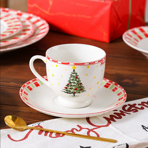 Wholesale Custom Merry Christmas Tree Ceramic <b>Dinnerware</b> <b>Set</b>, Festive Porcelain Tableware <b>for</b> Xmas Party, Free Design Available - Product Image 5