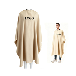 Logo personalizzato di alta qualità Beige scuro mantello popolare salone di colore barbiere impermeabile 160*140cm donne uomini uomini clienti - Product Image 1