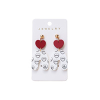 Boucles d'oreilles pendantes en forme de cœur rouge « Be Mine » avec ours, en acrylique, romantiques, vente chaude pour la Saint-Valentin, vente en gros d'usine pour femmes