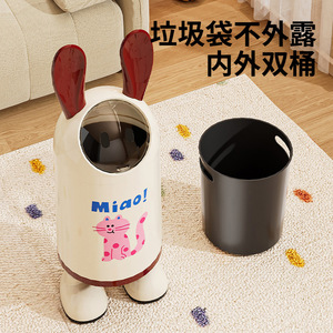 Poubelle cylindrique avec couvercle coulissant et roulettes pour salon, salle de bain, usage intérieur - Product Image 2