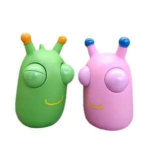Hot Factory Price Vegetable Bug Eye Pop Squeeze Toy Novelty Fun Popping Green Eye Bouncing Worm Toy Stress Reliever Fidget Toys