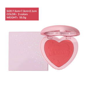 Paleta única de rubor rosa y rojo con forma de corazón dulce para regalo de San Valentín logotipo privado personalizado - Product Image 2