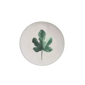 8inch melamine thực vật Palm in thiết kế phục vụ tấm với hai màu bên