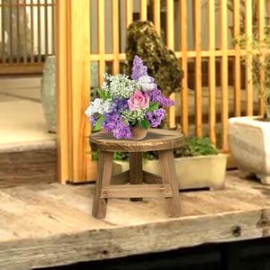 Support de plantes d'intérieur en <span class=keywords><strong>bois</strong></span> de pin sculpté à la main, <span class=keywords><strong>tabouret</strong></span>, support pour plantes en pot, décoration rustique style ferme, support décoratif pour plantes, carton - Product Image 4