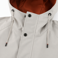 Veste d'extérieur homme en polyester coupe ample à capuche zippée, imperméable et coupe-vent, avec poches cargo, style color block, pour l'hiver, vente en gros et personnalisation