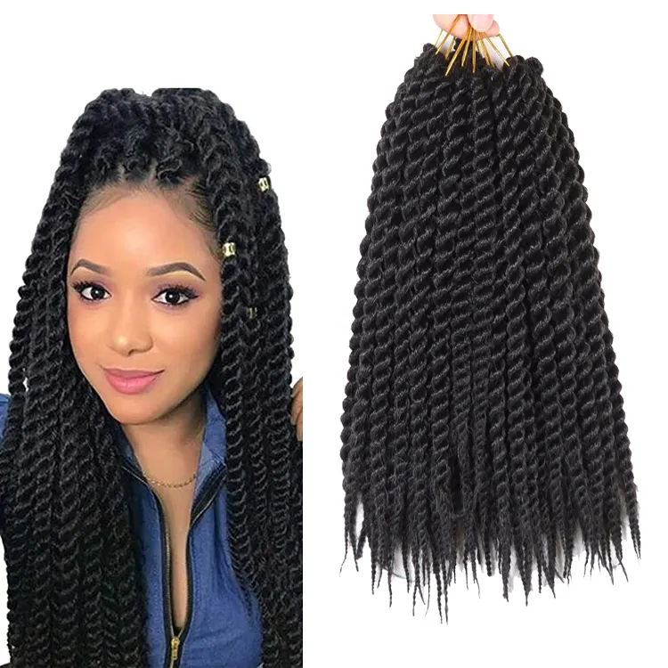 Twist Crochet Braids Hair Twist Ombre Color Jumbo Thick Crochet Synthetic Braiding Hair Extensions Wholesale 12inch 18inch