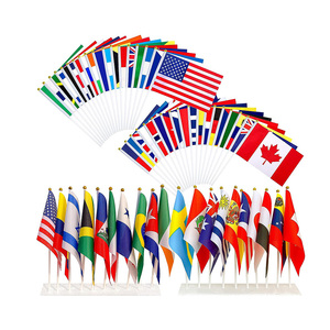 Cá Nhân Thiết Kế 100D Polyester Ngoài Trời Trong Nhà Logo Thế Giới Nhỏ Mini Tất Cả Các Nước Cầm Tay Cờ - Product Image 1