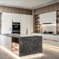 Conception modulaire, unités d'appareils électroménagers intégrées, armoire de cuisine intelligente haut de gamme sur mesure pour maison moderne