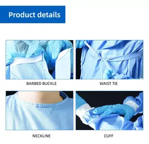 Non-woven PP+PE High Quality Isolation Gowns For Medical Using For Doctor Daily Nursing