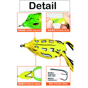 AOCLU appâts de pêche artificiels en plastique naturel doux saut grenouille leurre flottant Topwater <span class=keywords><strong>nageur</strong></span> 4.5cm 5.5cm 6.5cm - Product Image 6