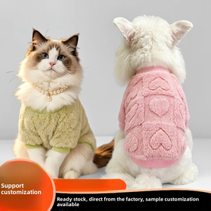 <span class=keywords><strong>Pull</strong></span> <span class=keywords><strong>en</strong></span> polaire arctique à motif cœur pour animaux de compagnie, vêtements chauds d'hiver pour chiens et chats, doux, mignons, décontractés, vente <span class=keywords><strong>en</strong></span> gros, personnalisables - Product Image 2