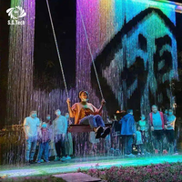 Rideau d'eau numérique dynamique avec effets de projection pour hôtels, complexes hôteliers, expositions et installations architecturales paysagères