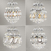Lustre en cristal argenté classique brillant au design créatif, lampe suspendue moderne pour salon et chambre à coucher