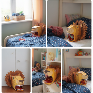 Kostum Hewan 3D dari Kertas Lipat, Mainan Kotak Kertas untuk Anak, Kostum Kardus, Permainan Berpura-pura untuk Anak, Buatan Tangan, Usia 2-4 Tahun - Product Image 2