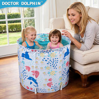 Doctor Dolphin PVC Wasserdichter Aufblasbarer Kinder-Swimmingpool in Vollgröße für Haus, Garten und Außenbereich
