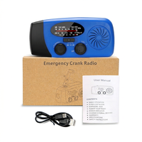 Radio de Supervivencia Portátil con Manivela Solar de 2000 mAh, Profesional, para Preparación para Huracanes, con Linterna de Alta Intensidad