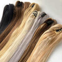 Queue de cheval à clipser de style européen, 100% cheveux humains, double épaisseur, 10-22'', vente en gros directe usine