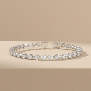 Bracelet tennis personnalisé en diamant de laboratoire de forme ronde, bijoux fins en or, serti clos, pour femme, accessoire de luxe élégant - Product Image 3