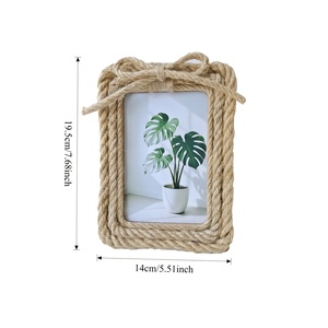 Cornice Portafoto in Corda Intrecciata Stile Nordico, Cornice Decorativa Creativa, Ornamento da Tavolo per Soggiorno e Decorazione Casa - Product Image 6