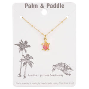2025 plage été bijoux en acier inoxydable collier émail tortue de mer étoile de mer palmier pendentif collier mer colliers - Product Image 6