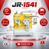 Machine d'impression flexographique haute vitesse JR-1541 pour étiquettes textiles, 60 m/min, 5 couleurs, pour la production d'étiquettes d'entretien des vêtements
