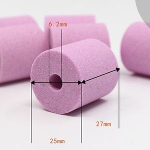Petite meule abrasive cylindrique en aluminium rouge rose pour la meule de surface - Product Image 2