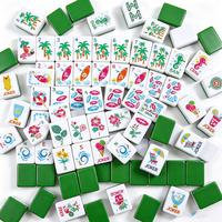 Tuiles de Mahjong américaines personnalisées en acrylique à double couche sur le thème des vacances d'été vertes sur le thème du surf