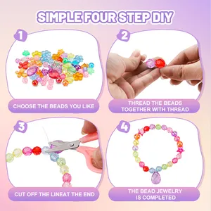 Leemook Wholesale Beads Kits For Bracelet Making Diy Bracelet Making Kit Colorful Jewelry Bracelets Girls Toys