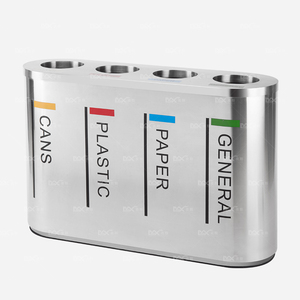 2/3/4 Ngăn Trong Nhà Màu Sắc Mã Hóa Rác Thùng Rác Đứng Tách Biệt Tái Chế Chất Thải Bin - Product Image 2