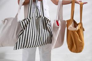 Durable Striped Canvas Tote Bag Custom <b>Printing</b> Wholesale Price <b>Large</b> Capacity Reusable Shopping Bag Fast Delivery - Product Image 5