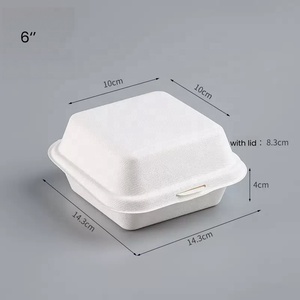 Small Biodegradable Compostable Rigid Paper Pulp Disposable Cake Box Embossing for Takeaway Fast Food Sushi Hamburger - Product Image 6