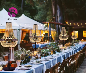 Supporto per <span class=keywords><strong>Lampadario</strong></span> da Matrimonio Dorato con Perline di Cristallo, Centrotavola Illuminato, Vaso da <span class=keywords><strong>Tavolo</strong></span>, <span class=keywords><strong>Lampadario</strong></span> per Decorazioni di Feste - Product Image 6