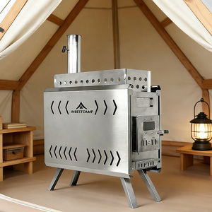 INBESTCAMP Estufa de sauna portátil de madera plegable con logo de sauna, cilíndrica, para vaporizador de saúna tipo pastor, estilo vaquero - Product Image 1