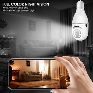 Cámara de Seguridad Wifi E27 de 3MP con Rotación de 360 Grados, Seguimiento Automático de Personas con IA, Visión Nocturna a Todo Color, Bombilla de Luz CCTV - Product Image 3