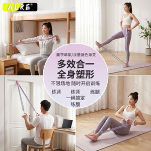 Bandes de résistance Alre à fixer sur la porte pour étirements des épaules et du dos, équipement de yoga et de fitness à domicile, rose, avec sac de transport - Product Image 3