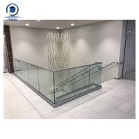 Système de balustrade en verre sans cadre avec base en aluminium, design moderne, montage au sol pour villa/bureau/hôtel