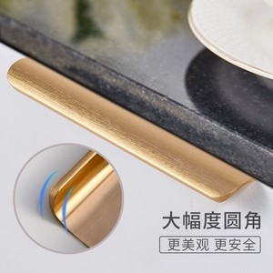 Aluminum Alloy Cabinet Handle Bar Minimalist Design Easy Installation For Cabinet Doors <b>Black</b> Rounded Handle - Product Image 5
