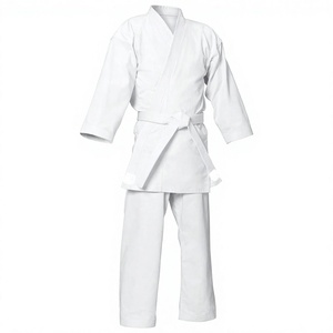 <b>White</b> Karate Gi Uniform Cotton Adult Unisex Martial Arts Wear with Belt Included Regular Fit Lightweight Breathable - Product Image 2