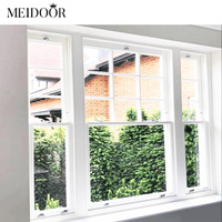 Ventana colgada doble americana de estilo moderno Ventanas deslizantes verticales Heritage Sash con marco de aleación de aluminio Función antirrobo