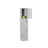 Casiers vestiaires de bureau en acier, armoire de rangement en métal, casiers pour vêtements, chaussures, école, auberge, 3 portes, casier en acier