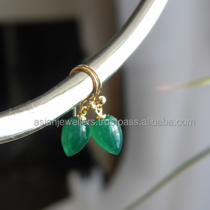 Boucle d'oreille en argent Onyx vert Or Vermeil Boucle d'oreille en argent sterling 925 avec pierres précieuses Bijoux en argent faits à la main - Product Image 1