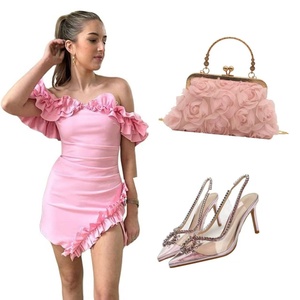 Vendita calda Mini abito senza spalline con spalline a spacco alto da donna Sexy e adorabile vestito Casual asimmetrico Slim Fit - Product Image 1