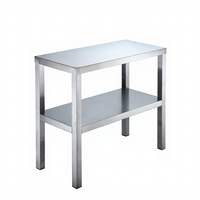 Mesa de Trabajo Industrial Resistente para Fábrica de Alimentos, de 2 Niveles, Económica, de Acero Inoxidable, para Almacenes de Cadena de Frío