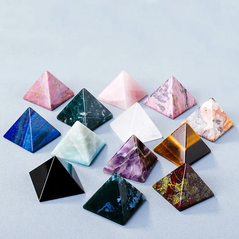 DIY Ogan Energy Pyramid Natural Amethyst Rose Quartz Crystal Pyramid For Creative Crafts Gift