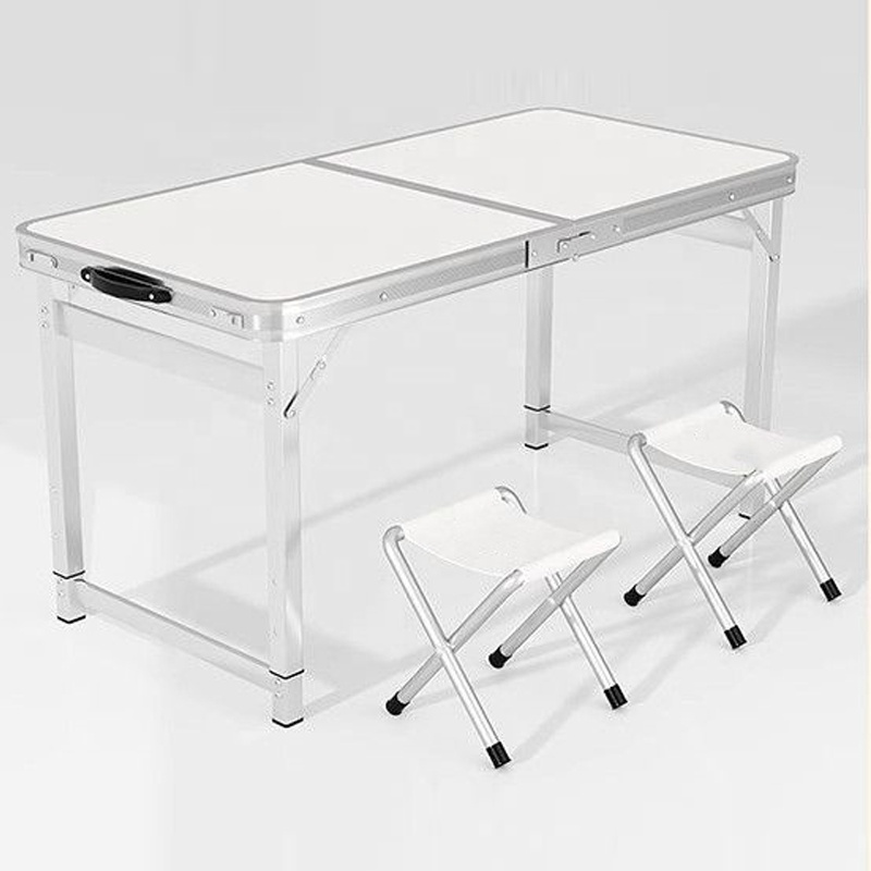 Customized Logo Portable Folding Metal Table Adjustable Picnic Camping Furniture Set for Outdoor Garden Modern Design