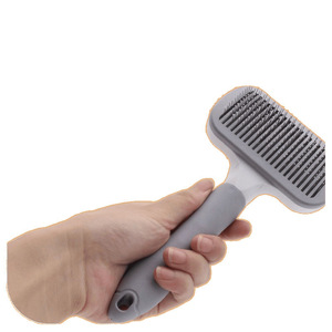 Brosse de toilettage pour animaux de compagnie, peigne autonettoyant en TPE pour l'élimination des poils de chien, vert macaron - Product Image 3